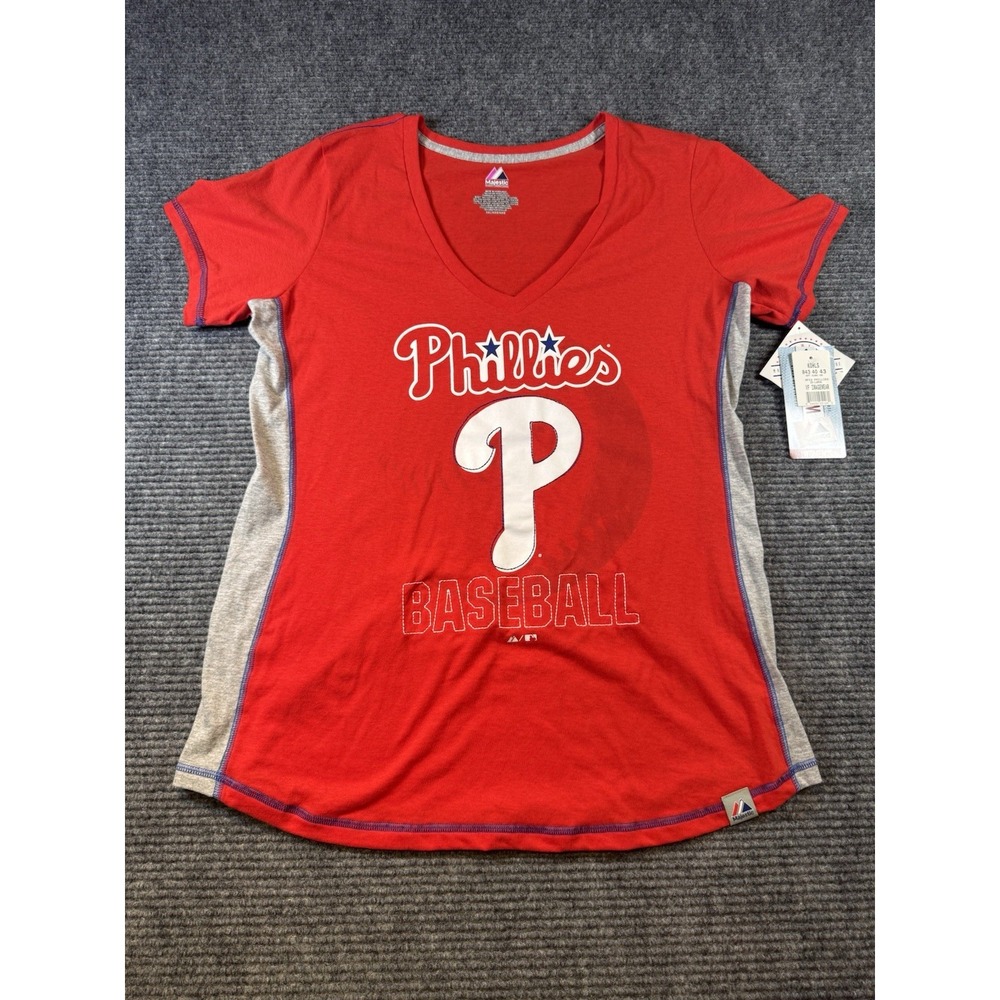 NWT! Philadelphia Phillies Women's XXL Majestic Fan Fashion T-Shirt